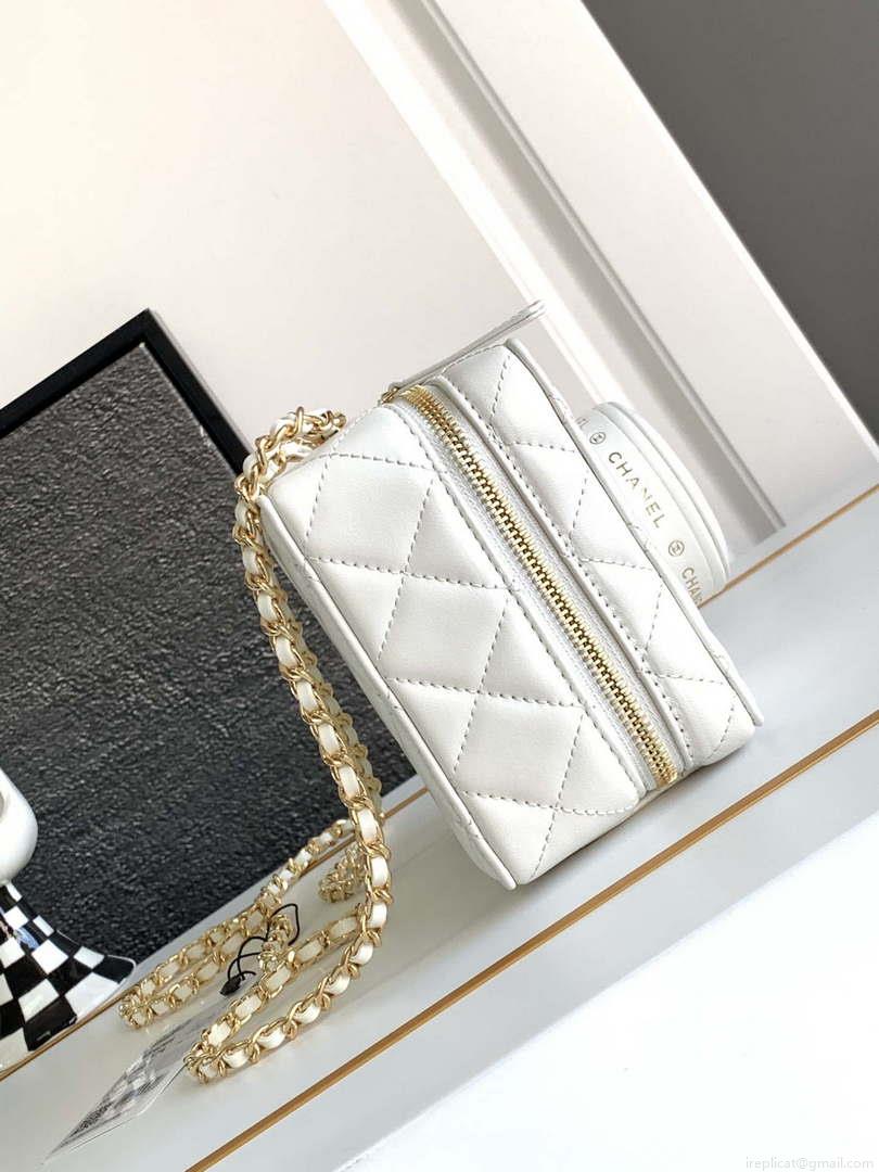 Chanel AS4817 Camera Case White Lambskin Bag