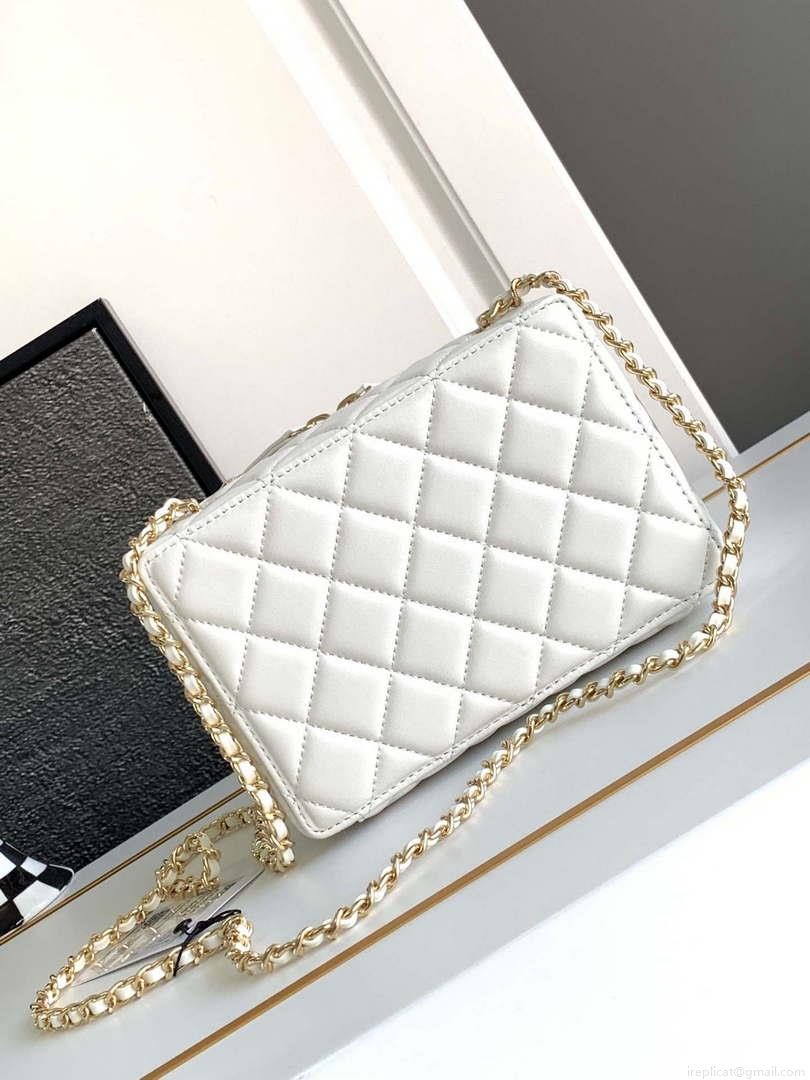 Chanel AS4817 Camera Case White Lambskin Bag