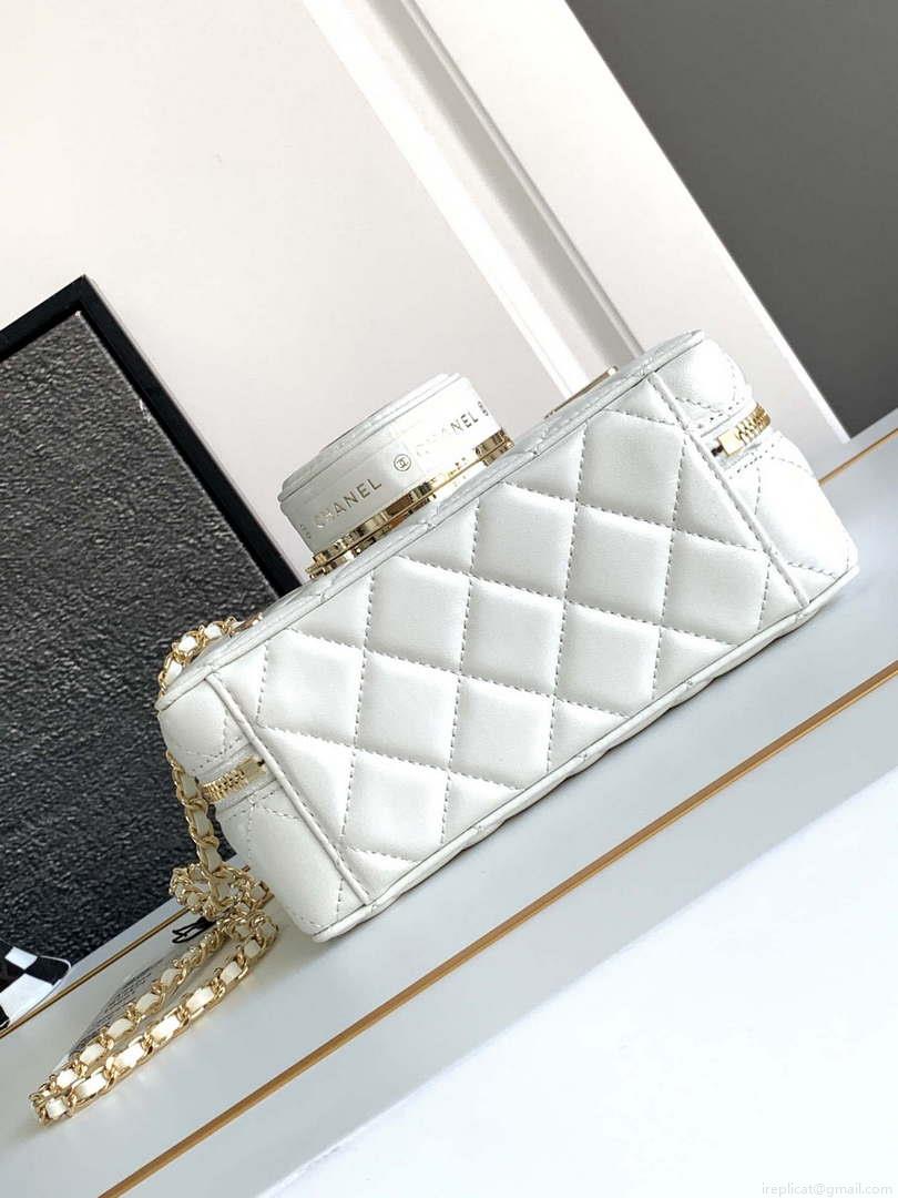Chanel AS4817 Camera Case White Lambskin Bag