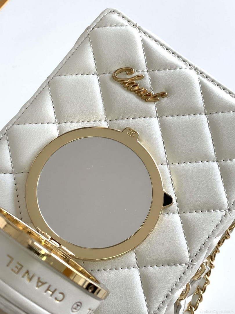 Chanel AS4817 Camera Case White Lambskin Bag