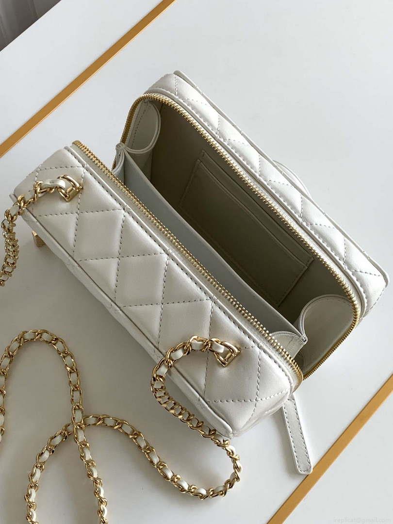 Chanel AS4817 Camera Case White Lambskin Bag