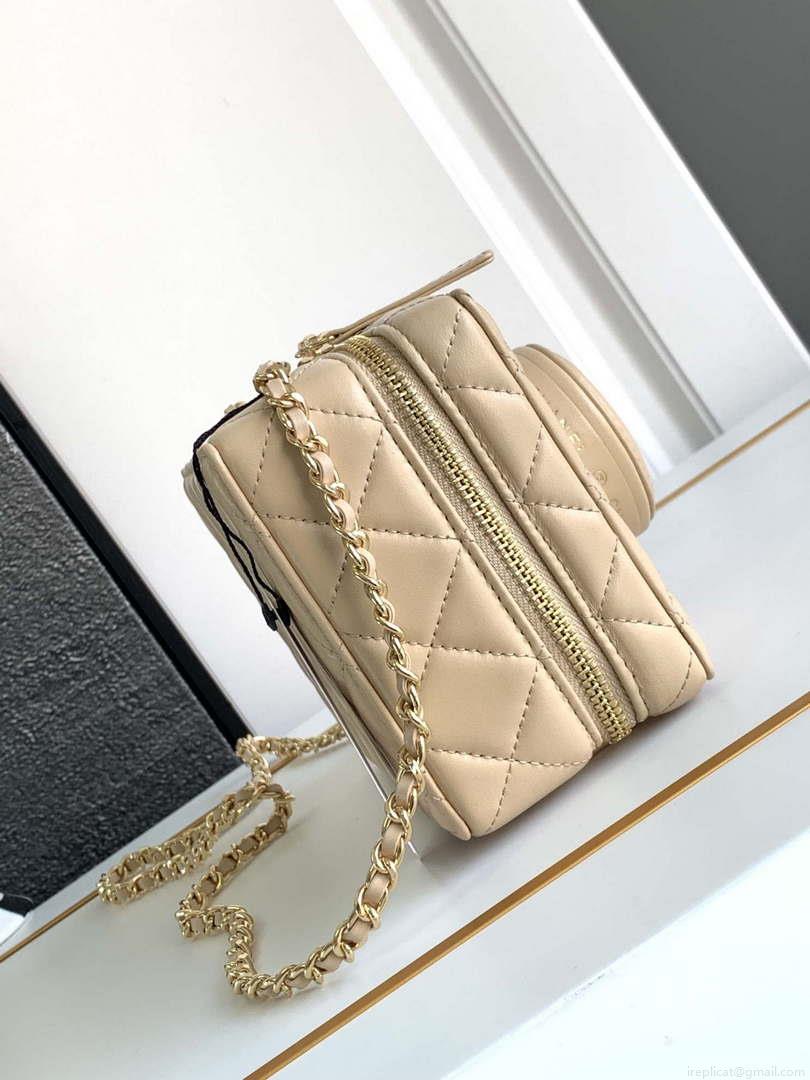 Chanel AS4817 Camera Case Apricot Lambskin Bag