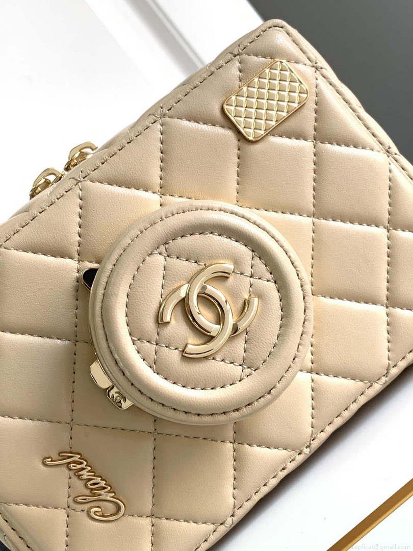 Chanel AS4817 Camera Case Apricot Lambskin Bag