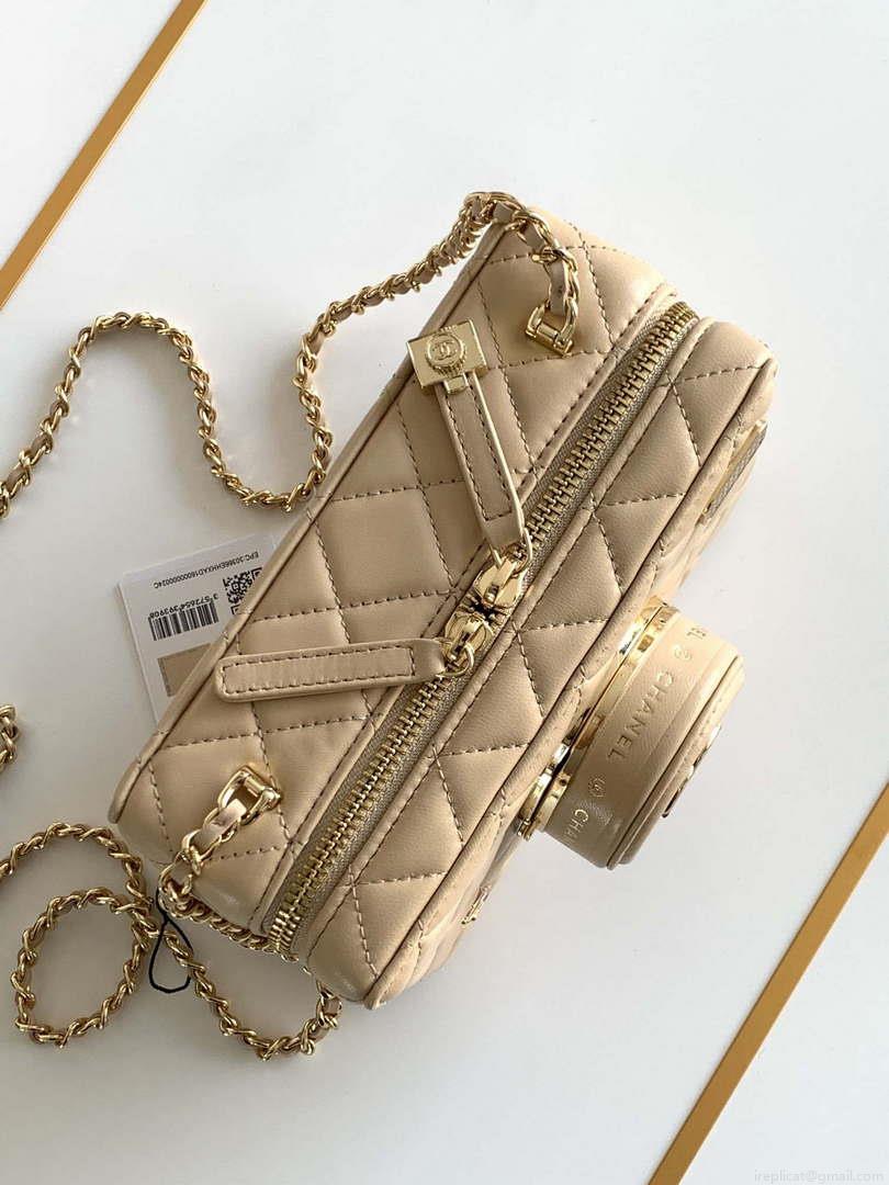 Chanel AS4817 Camera Case Apricot Lambskin Bag