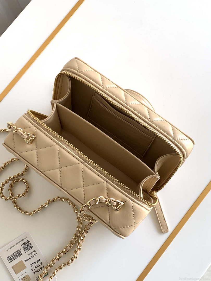 Chanel AS4817 Camera Case Apricot Lambskin Bag