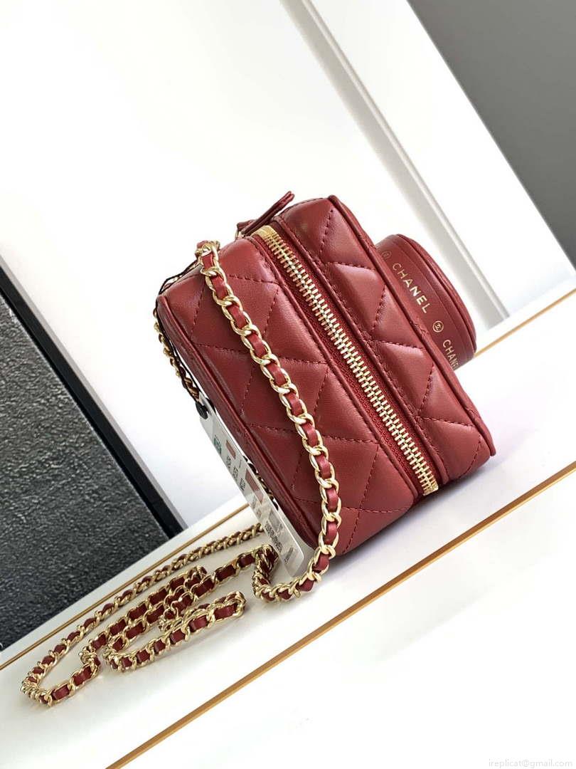 Chanel AS4817 Camera Case Red Lambskin Bag