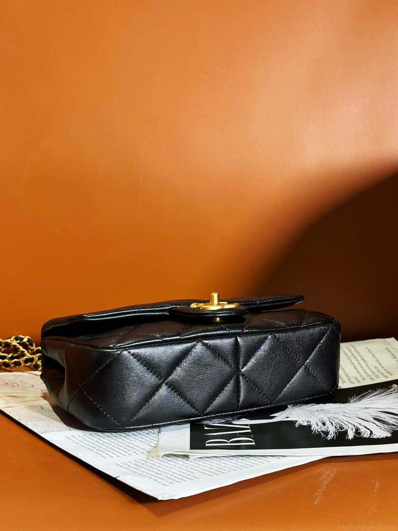 Chanel AS4861 Small Flap Bag Pearly Lambskin Imitation Pearls & Gold-Tone Metal Black