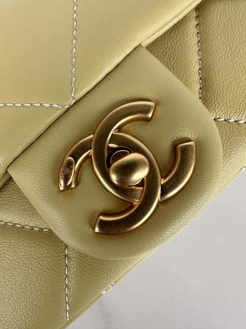 Chanel AS4861 Small Flap Bag Pearly Lambskin Imitation Pearls & Gold-Tone Metal Yellow