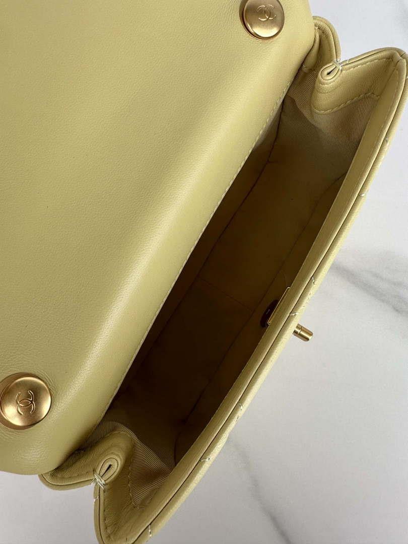 Chanel AS4861 Small Flap Bag Pearly Lambskin Imitation Pearls & Gold-Tone Metal Yellow
