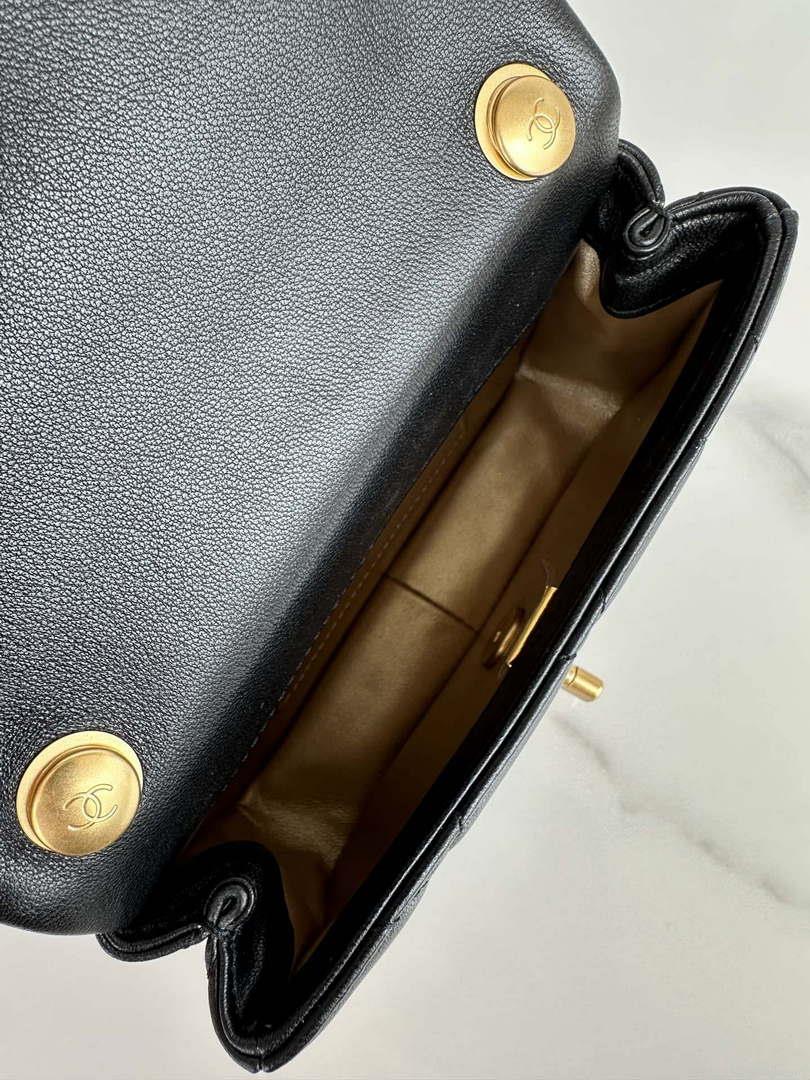 Chanel AS4868 Mini Flap Bag Pearly Lambskin Imitation Pearls & Gold-Tone Metal Black