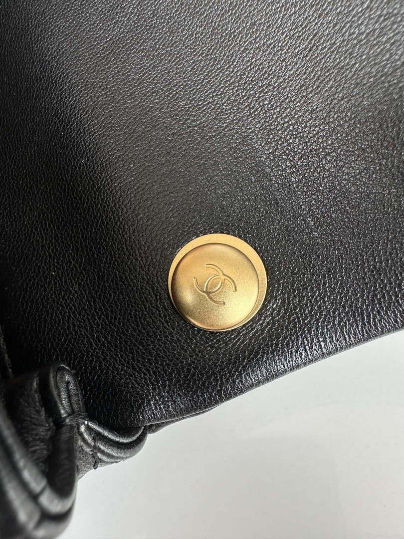 Chanel AS4868 Mini Flap Bag Pearly Lambskin Imitation Pearls & Gold-Tone Metal Black
