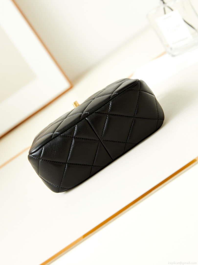Chanel 24S AS4859 Hobo Bag Lambskin & Gold-Tone Metal Pearl Black