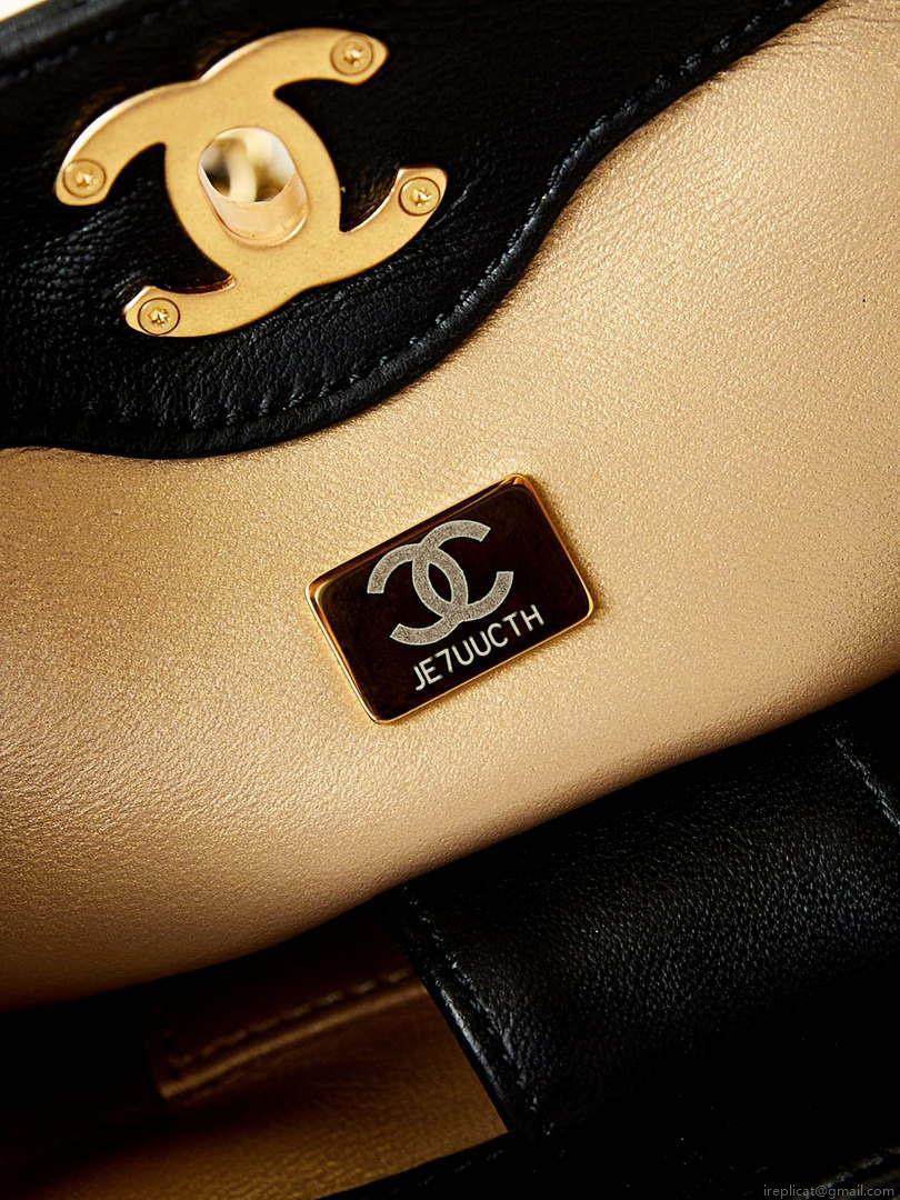Chanel 24S AS4859 Hobo Bag Lambskin & Gold-Tone Metal Pearl Black