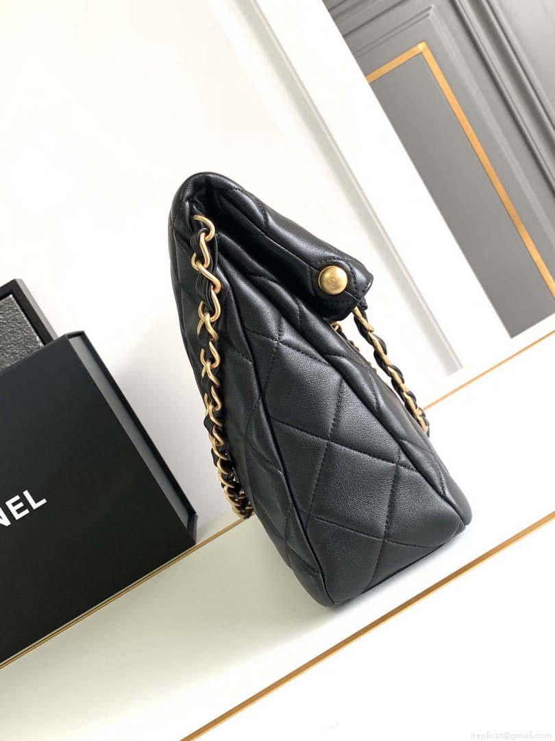 Chanel AS4777 24P New Hobo Bag Black Lambskin