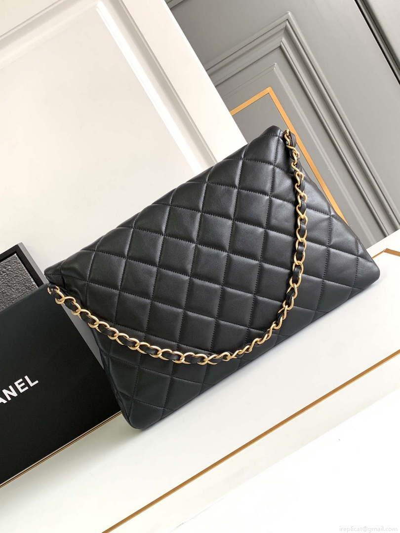 Chanel AS4777 24P New Hobo Bag Black Lambskin