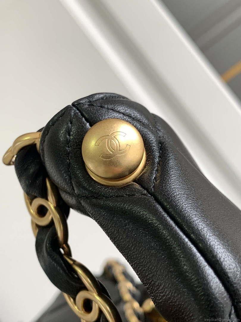 Chanel AS4777 24P New Hobo Bag Black Lambskin