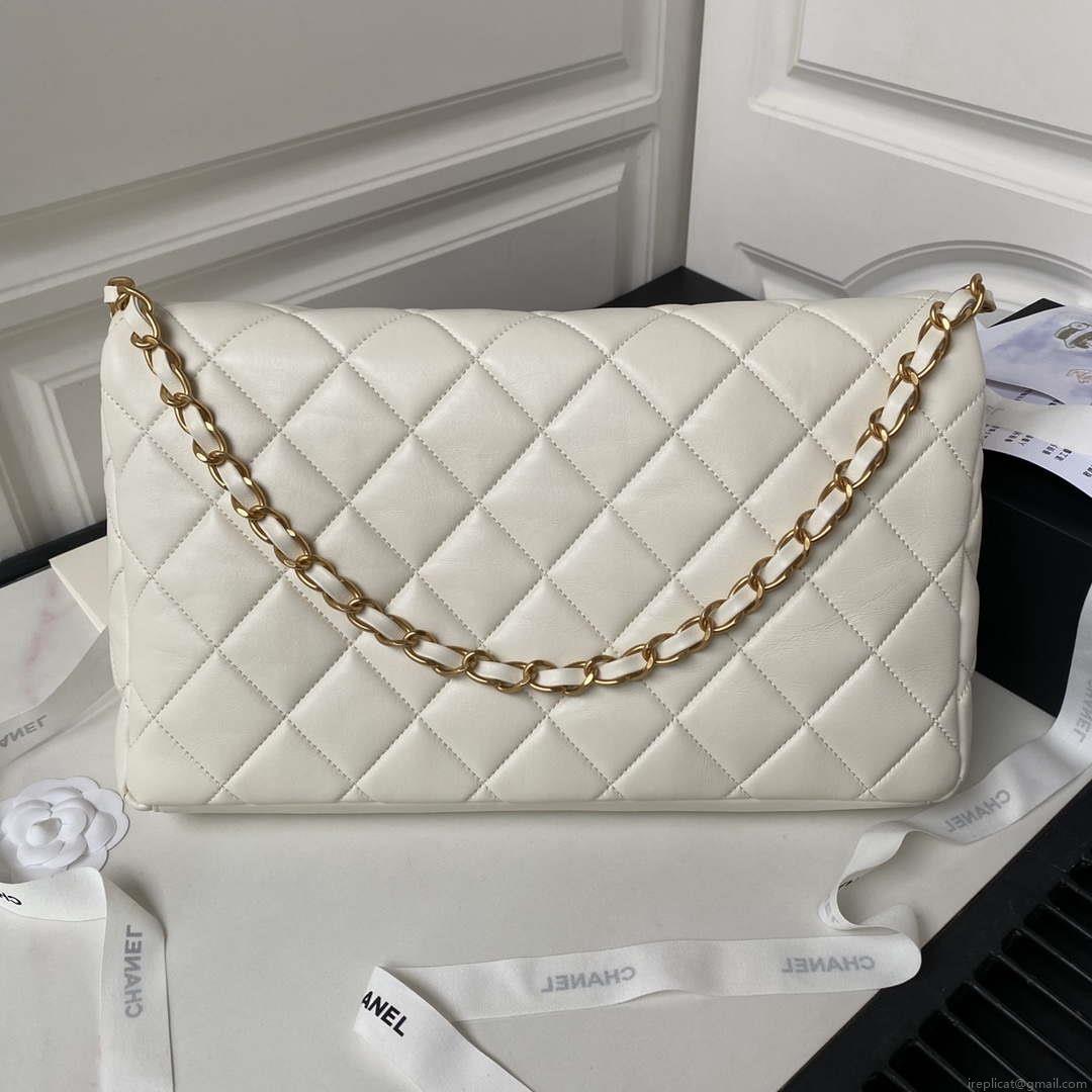 Chanel AS4777 24P New Hobo Bag White Lambskin