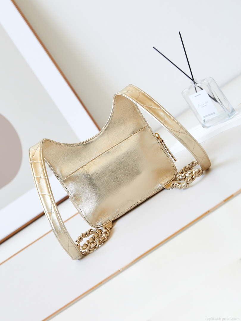 Chanel Backpack Metallic Lambskin & Gold-Tone Metal AS4621 Gold