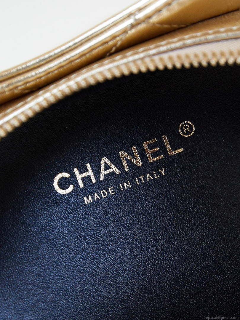 Chanel Backpack Metallic Lambskin & Gold-Tone Metal AS4621 Gold