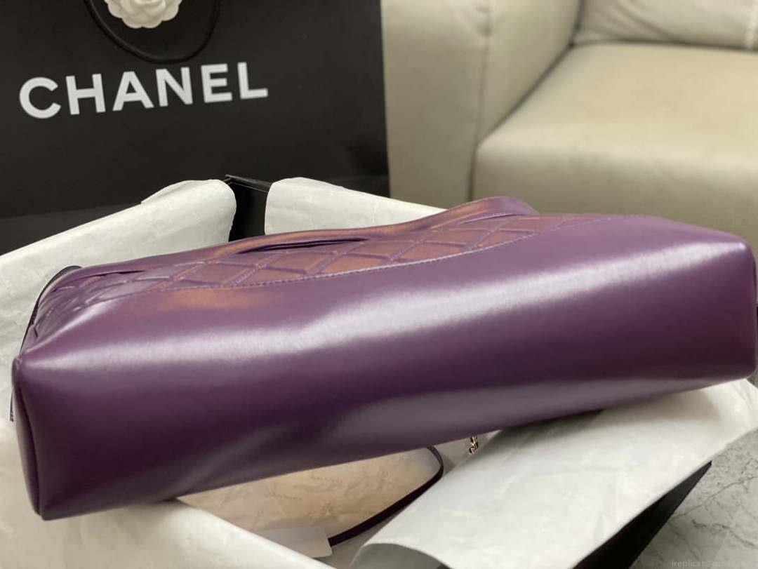 Chanel AS4854 Shopping Bag Shiny Lambskin & Gold-Tone Metal Purple