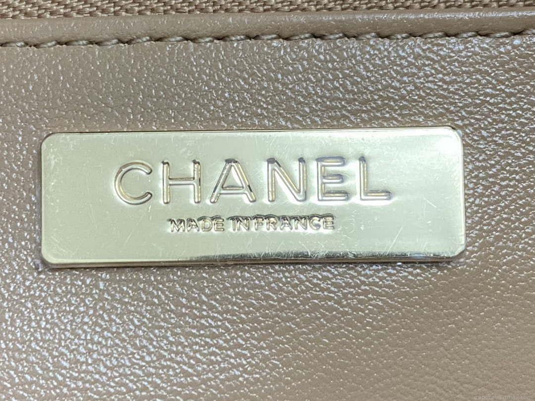 Chanel AS4854 Shopping Bag Shiny Lambskin & Gold-Tone Metal Brown