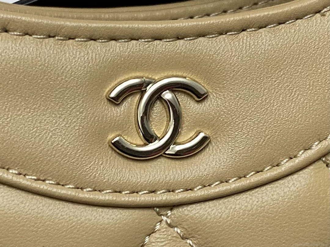 Chanel AP3656 Small Shopping Bag Shiny Lambskin & Gold-Tone Metal Brown