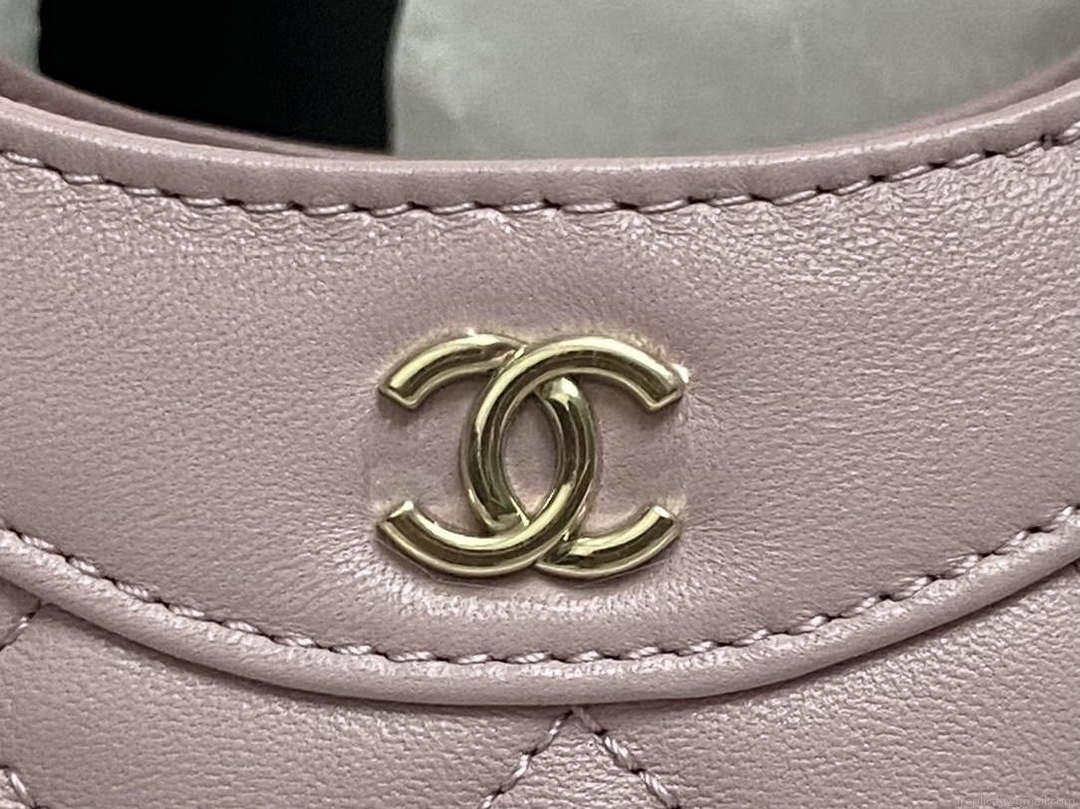 Chanel AP3656 Small Shopping Bag Shiny Lambskin & Gold-Tone Metal Light Pink