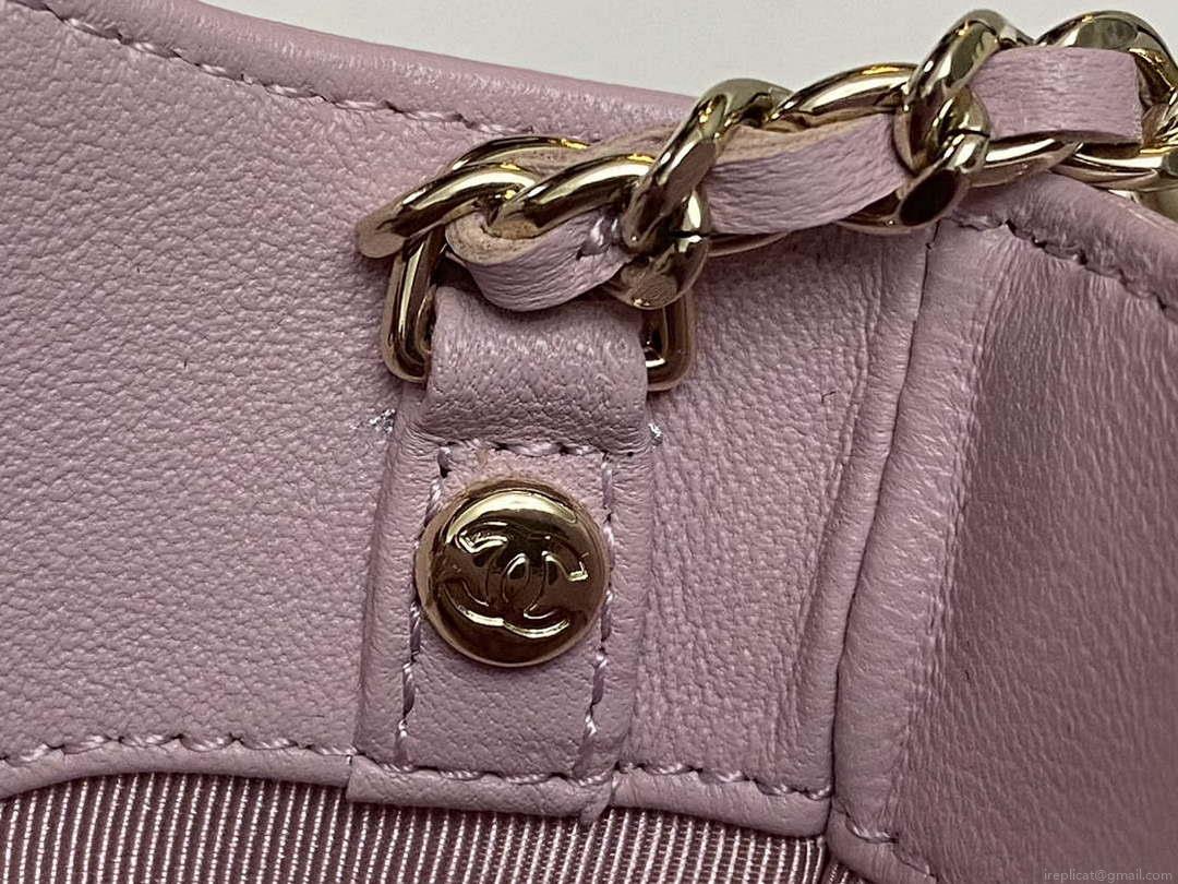 Chanel AP3656 Small Shopping Bag Shiny Lambskin & Gold-Tone Metal Light Pink