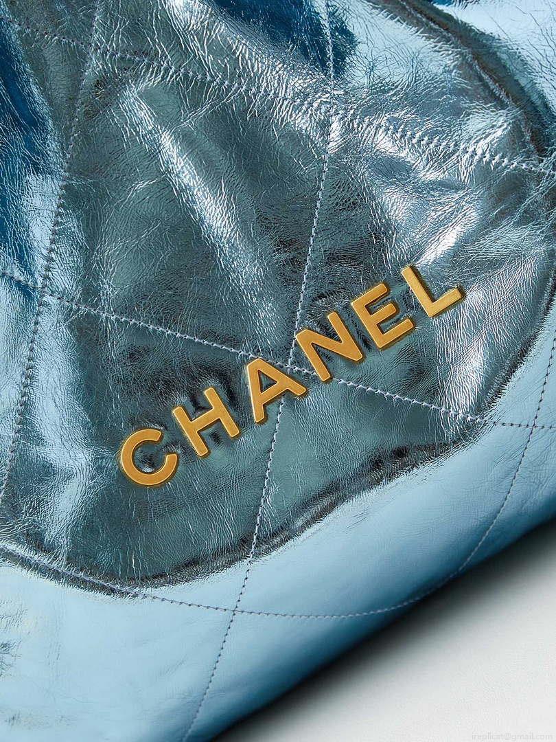 Chanel 22 HandBag Fantasy color Calfskin & Gold-Tone Metal AS3261 Blue