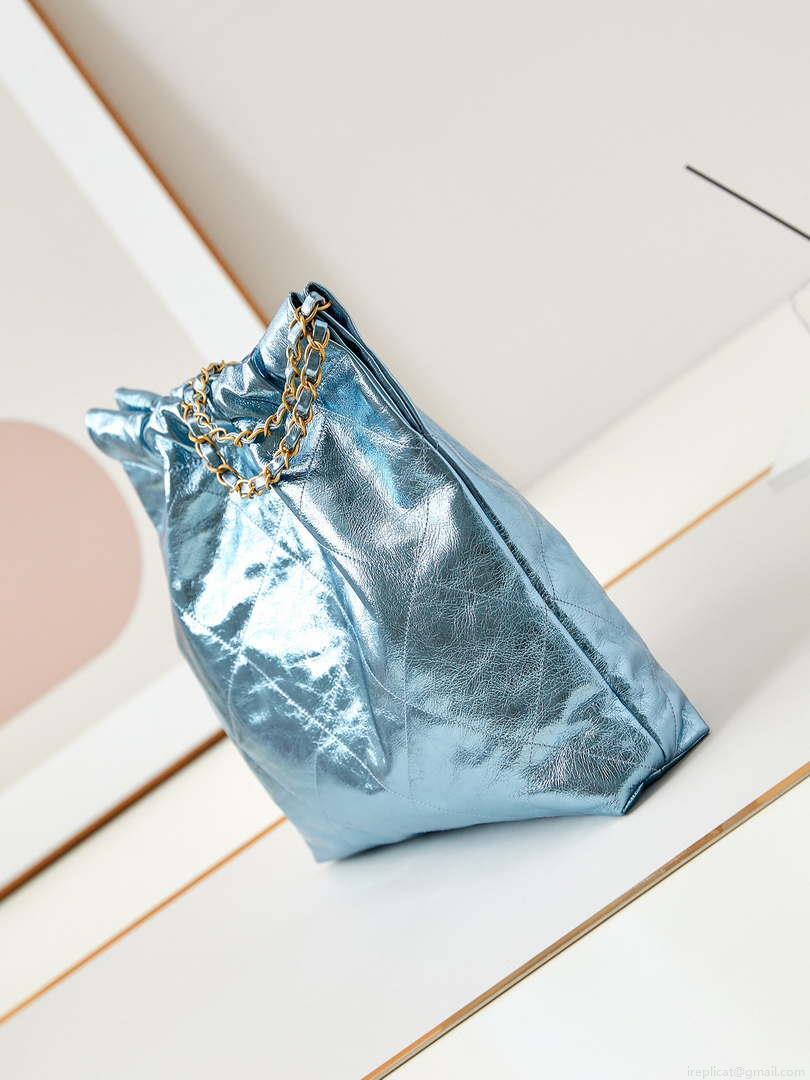 Chanel 22 HandBag Fantasy color Calfskin & Gold-Tone Metal AS3261 Blue