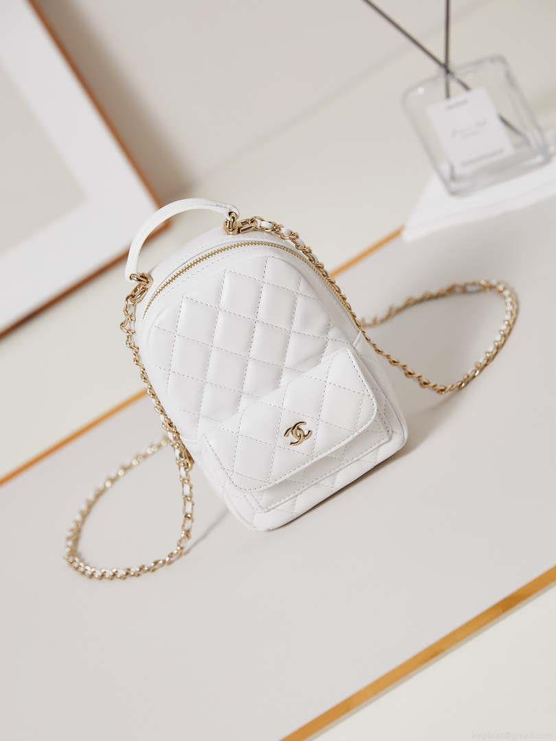 Chanel Ap3753 CLASSIC MINI Backpack Lambskin White
