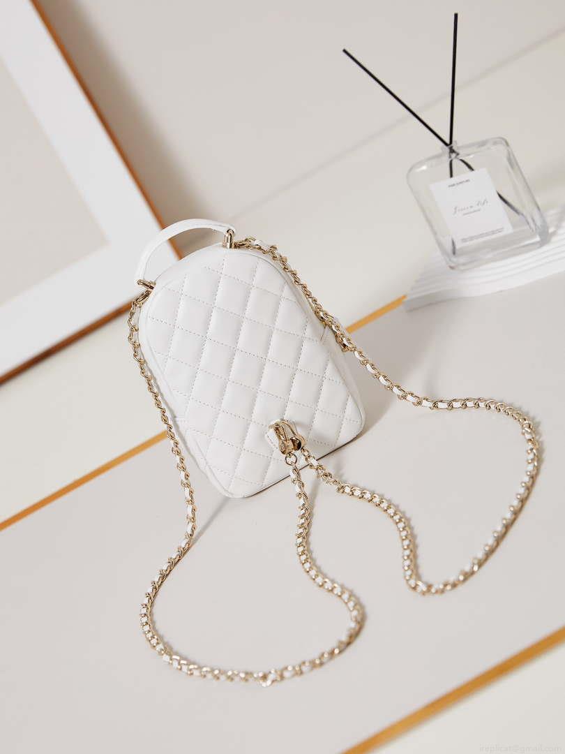 Chanel Ap3753 CLASSIC MINI Backpack Lambskin White