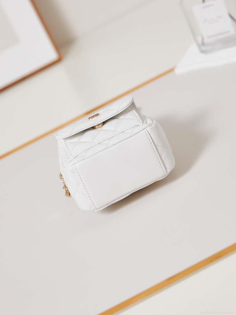 Chanel Ap3753 CLASSIC MINI Backpack Lambskin White