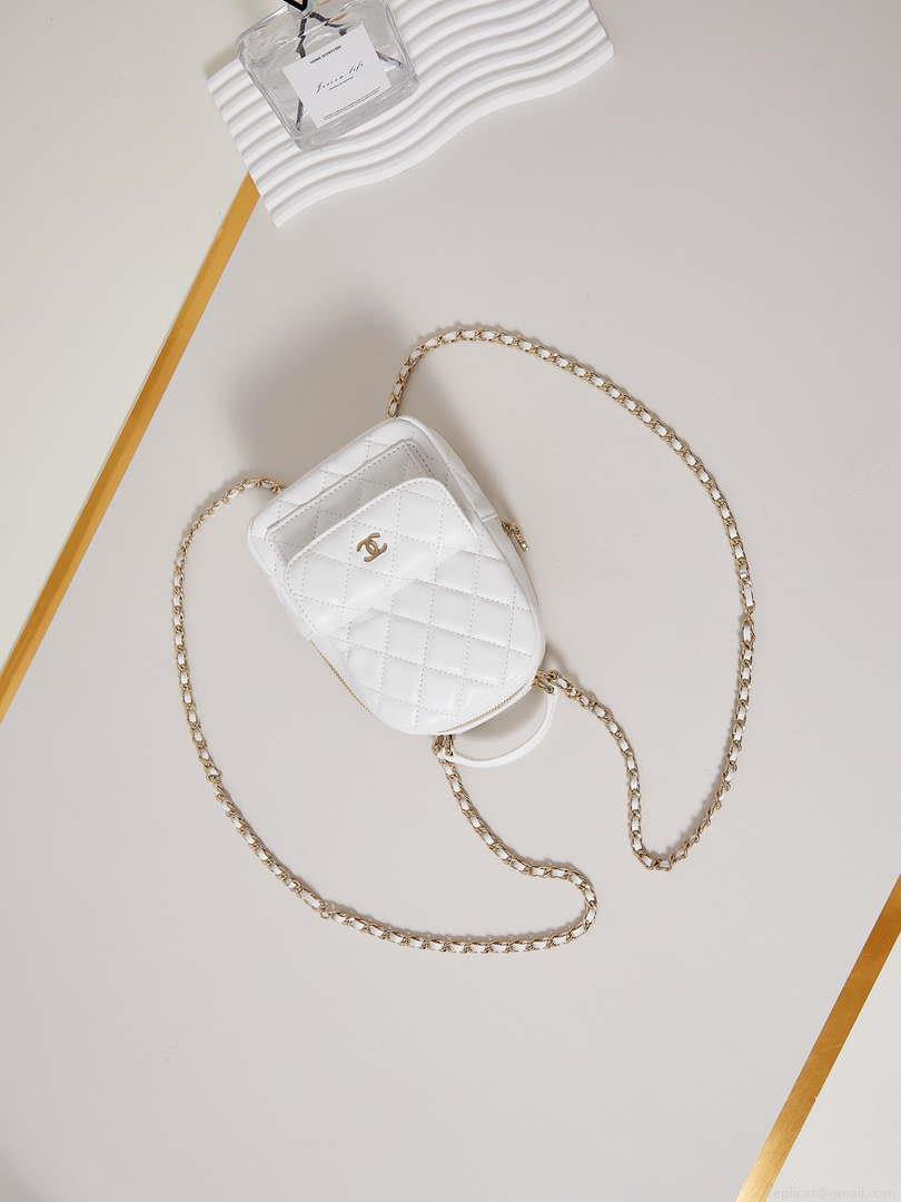 Chanel Ap3753 CLASSIC MINI Backpack Lambskin White