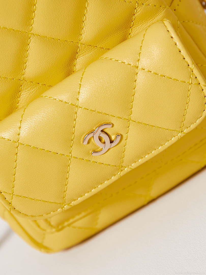 Chanel Ap3753 CLASSIC MINI Backpack Lambskin Yellow