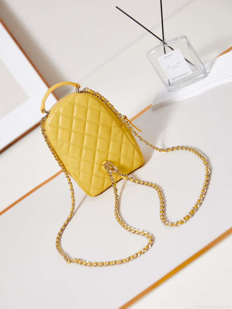Chanel Ap3753 CLASSIC MINI Backpack Lambskin Yellow