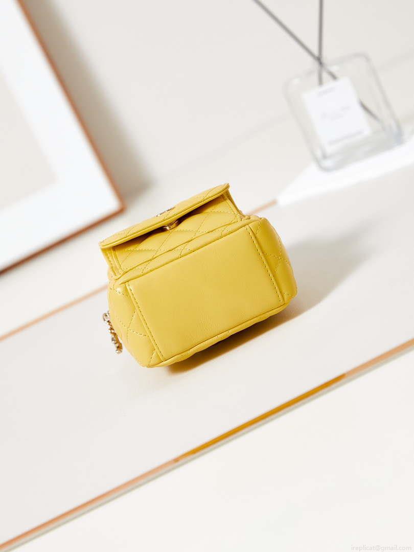 Chanel Ap3753 CLASSIC MINI Backpack Lambskin Yellow