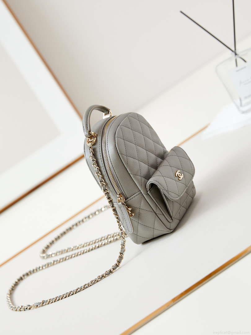 Chanel Ap3753 CLASSIC MINI Backpack Calfskin Grey