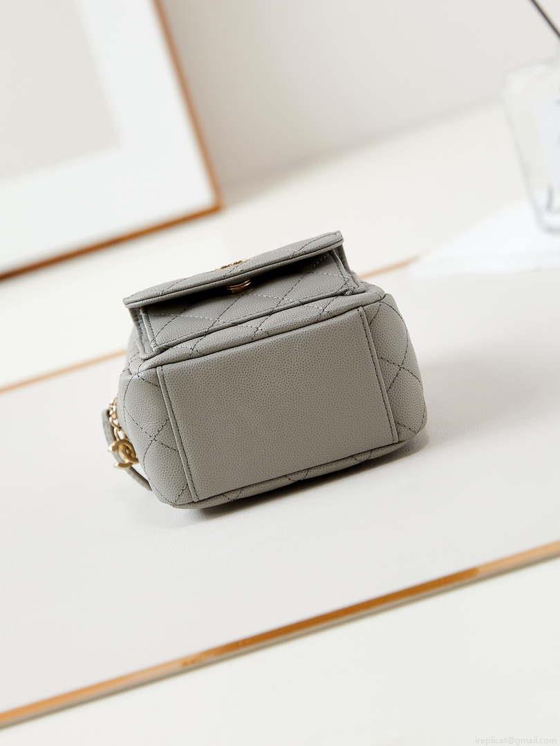 Chanel Ap3753 CLASSIC MINI Backpack Calfskin Grey