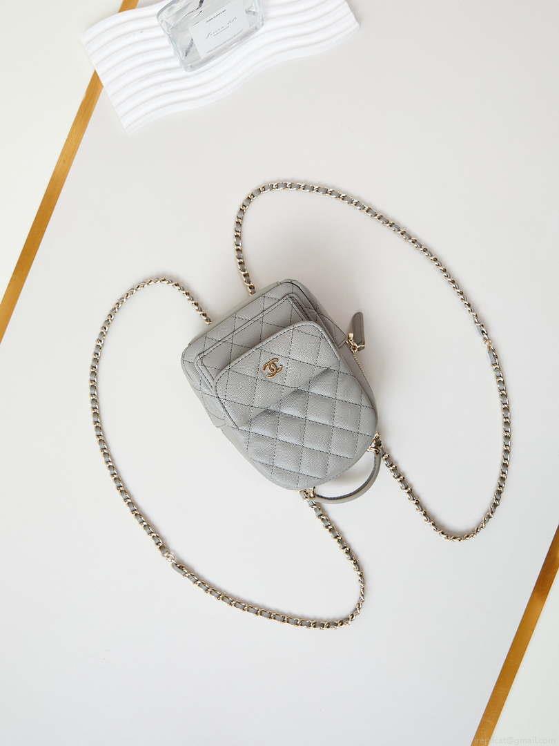 Chanel Ap3753 CLASSIC MINI Backpack Calfskin Grey