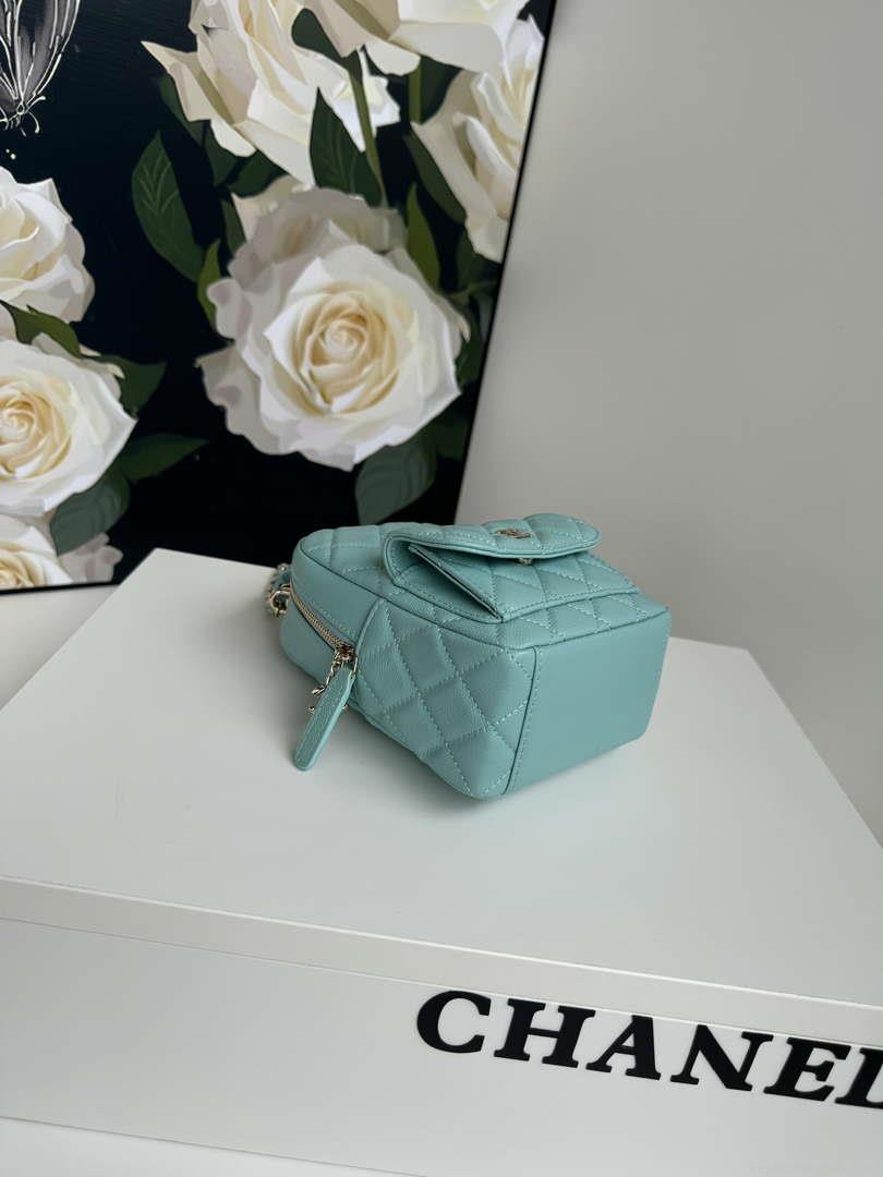 Chanel Ap3753 CLASSIC MINI Backpack Calfskin Lake Blue
