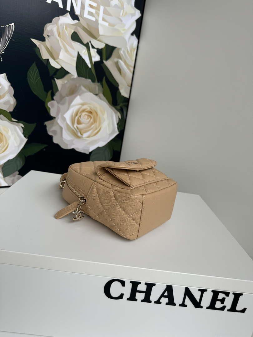 Chanel Ap3753 CLASSIC MINI Backpack Calfskin Apricot