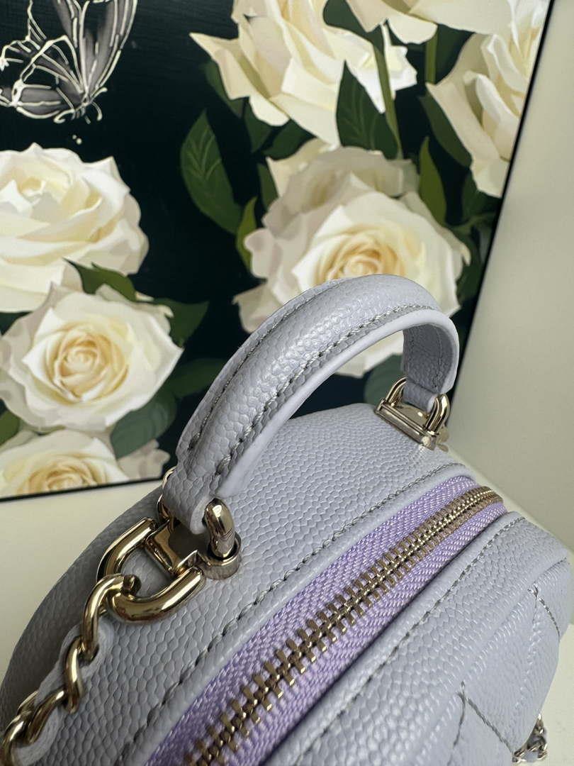 Chanel Ap3753 CLASSIC MINI Backpack Calfskin Gray Purple