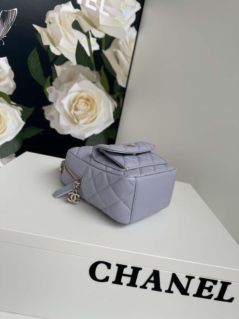 Chanel Ap3753 CLASSIC MINI Backpack Calfskin Gray Purple