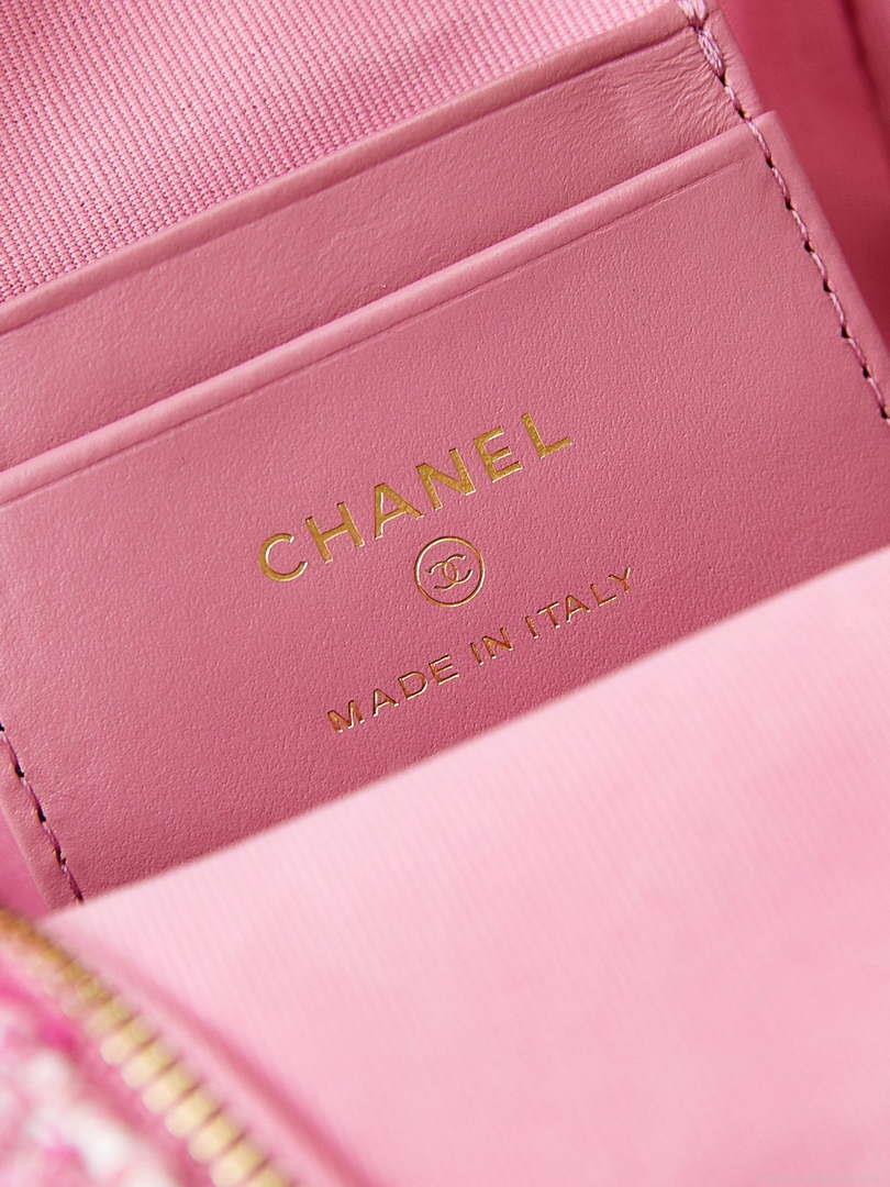 Chanel Ap3753 CLASSIC MINI Backpack Tweed & Gold-Tone Metal Light Pink
