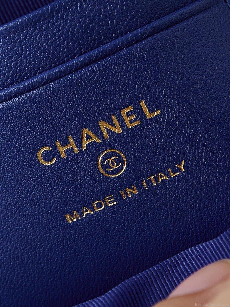 Chanel Ap3753 CLASSIC MINI Backpack Tweed & Gold-Tone Metal Blue white