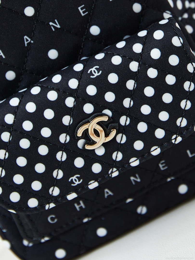 Chanel Ap3753 CLASSIC MINI Backpack Tweed & Gold-Tone Metal Black white