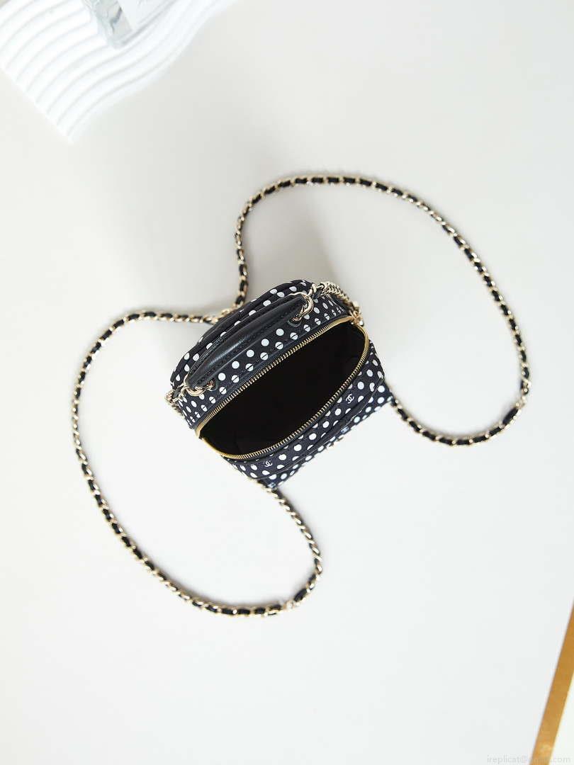 Chanel Ap3753 CLASSIC MINI Backpack Tweed & Gold-Tone Metal Black white