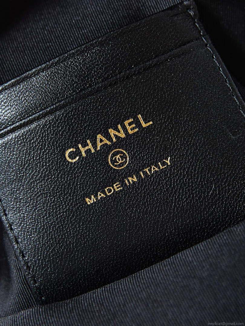 Chanel Ap3753 CLASSIC MINI Backpack Tweed & Gold-Tone Metal Black white