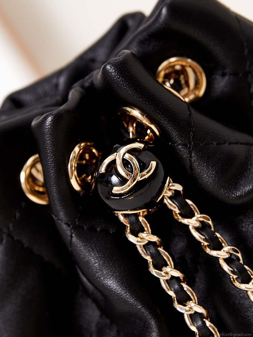 Chanel AS4810 Backpack Shiny Lambskin & Gold-Tone Metal Black